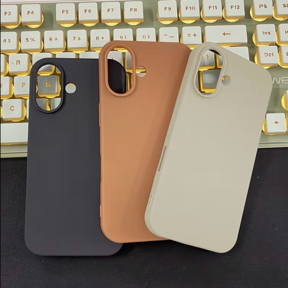 iPhone Phone Cases Set of 3 Minimalist Brown Ivory Black Shockproof TPU - Picture 2 of 7